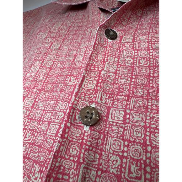 L.L.Bean Traditional Fit Men's M-Reg Red Short Sleeve Button Down Casual Shirt - Picture 3 of 4